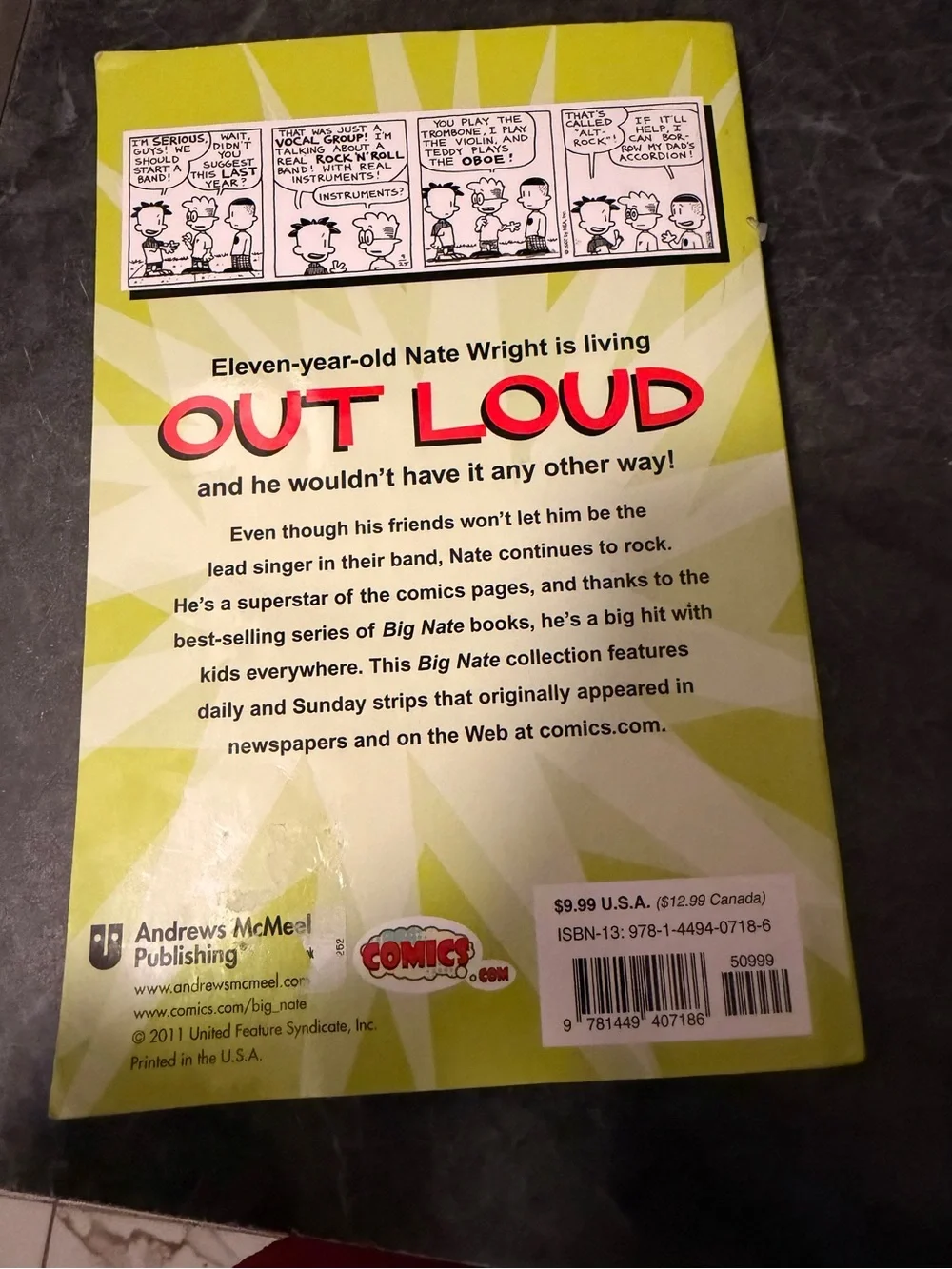 Big Nate Out Loud - Yellow Kids Book by